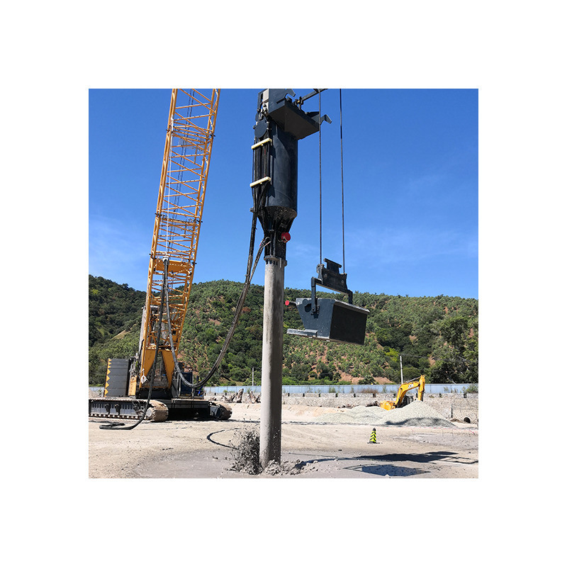 ปรับปรุงดินด้วยอุปกรณ์ Vibroflot เหล็กที่แรงดัน 300 บาร์ และความยาว 2963 มม.